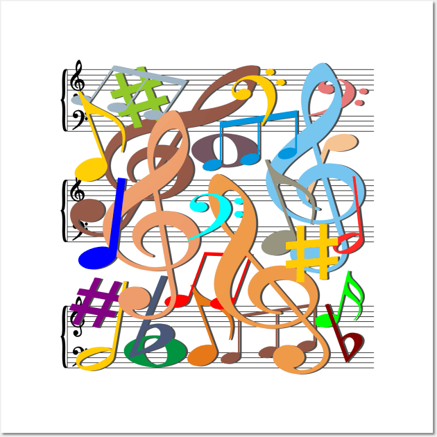 Musical Notes Wall Art by Flabbart